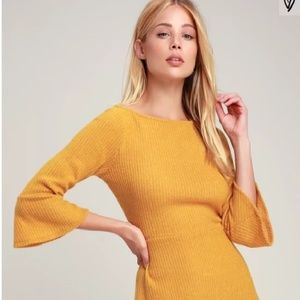 FLOUNCE SLEEVE SKATER DRESS